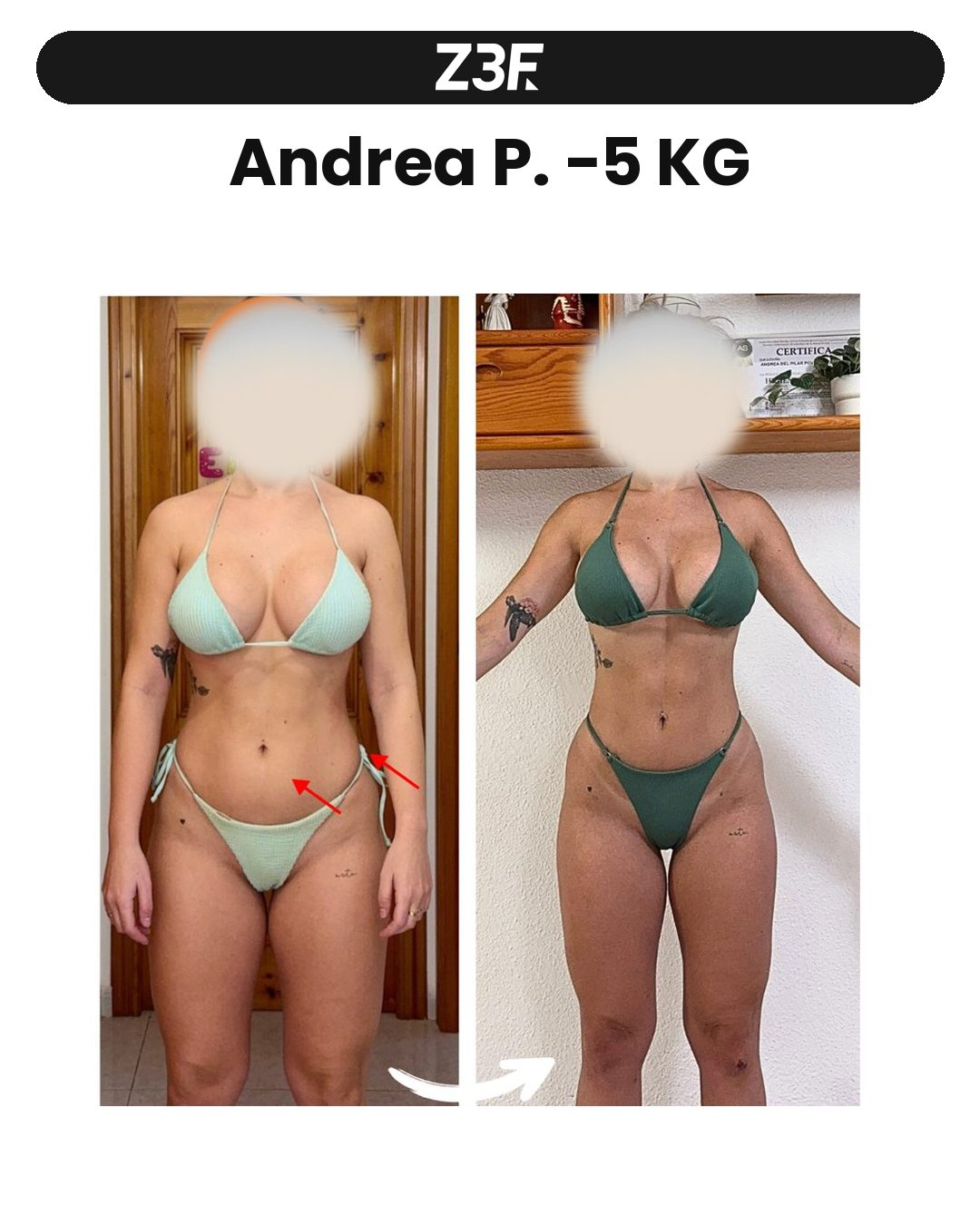 Cambio físico: Andrea −5 kg