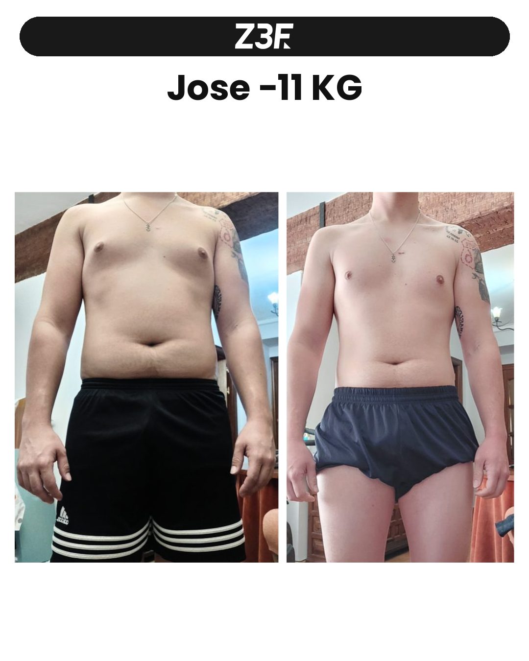 Cambio físico: Jose −11 kg