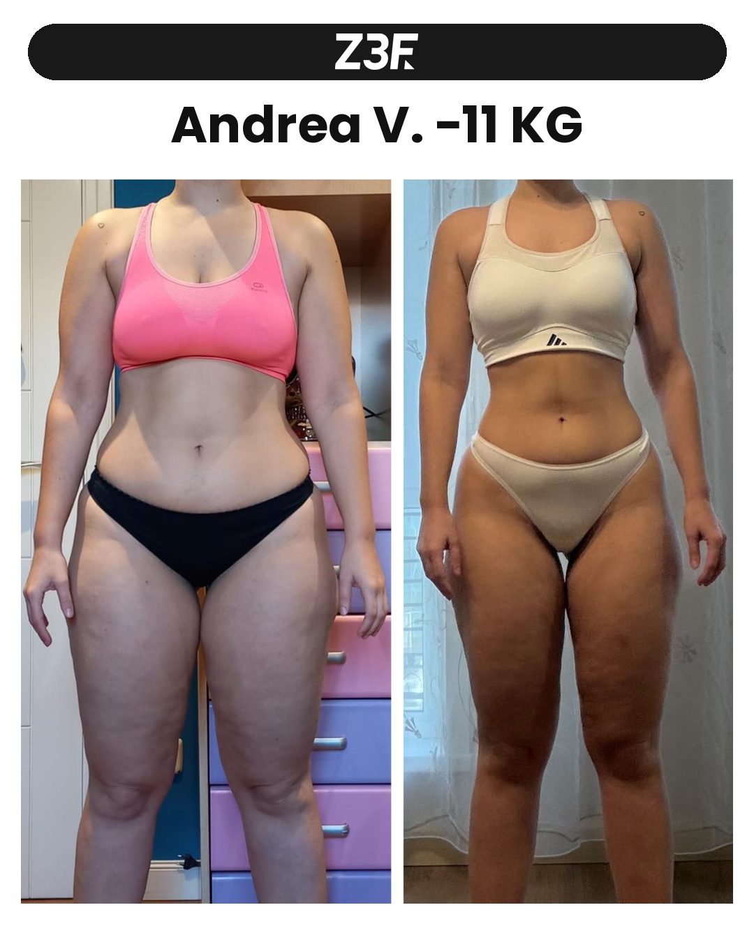 Cambio físico: Andrea V. −11 kg